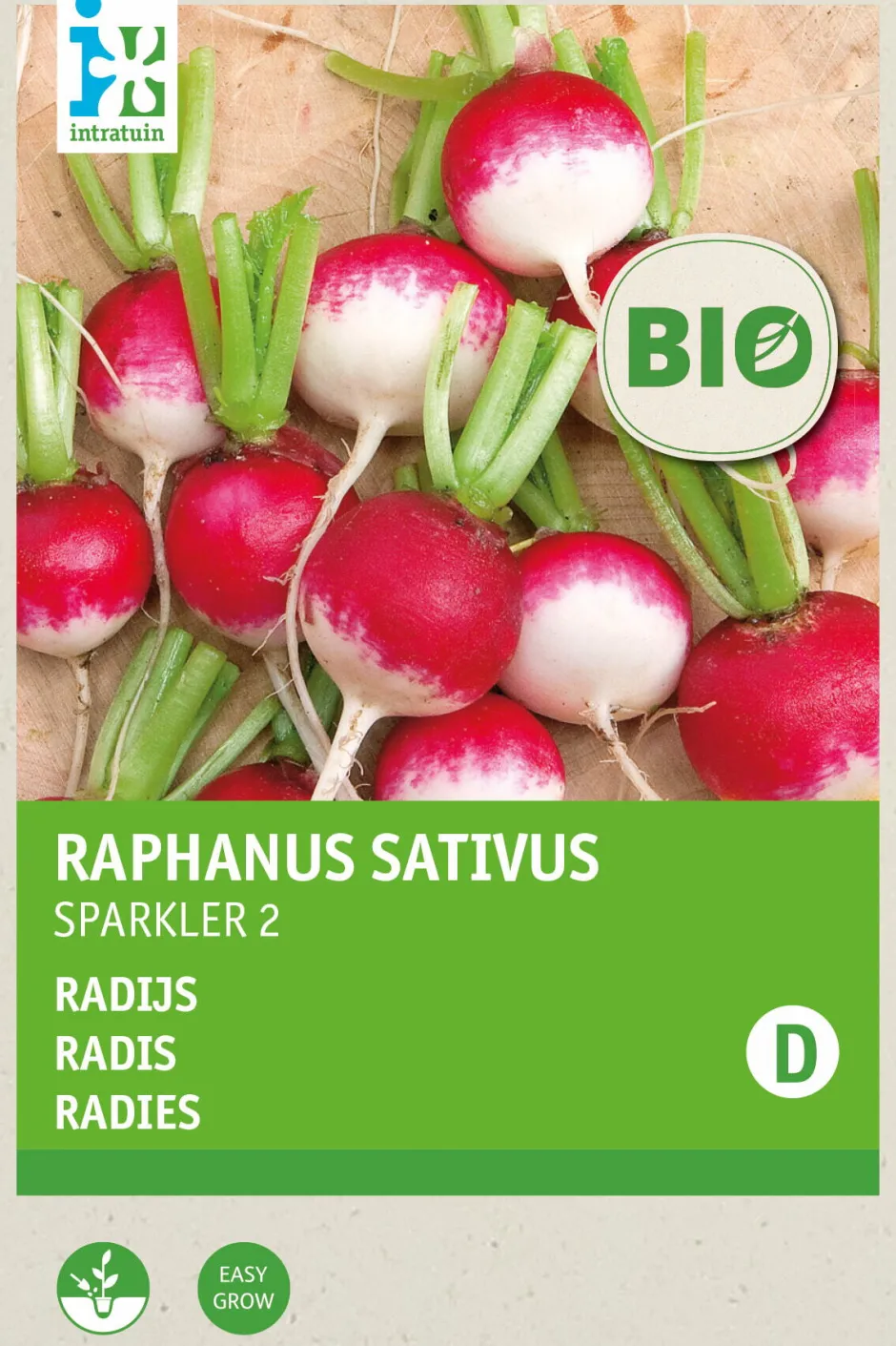 Intratuin Radieschen (Raphanus sativus 'Sparkler 2') (BIO) Samen| Gemüsesamen|Saatgut
