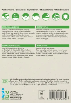 Intratuin Rüben "4 Farbenmischung" (Beta vulgares) Samen| Gemüsesamen|Saatgut