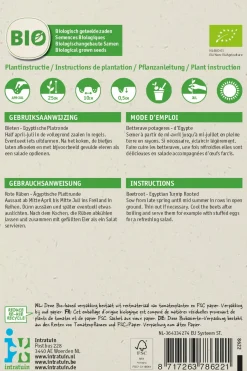 Intratuin Rote Bete (Beta vulgaris 'Ägyptische Plattrunde') (BIO) Samen| Gemüsesamen|Saatgut