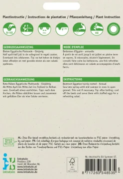 Intratuin Rote Bete (Beta vulgaris 'Ägyptische Plattrunde') Samen| Gemüsesamen|Saatgut