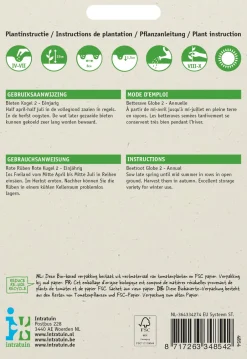 Intratuin Rote Bete (Beta vulgaris 'Rote Kugel 2') Samen| Gemüsesamen|Saatgut