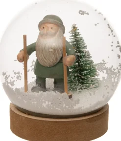 Intratuin Schneekugel Weihnachtsmann mit LED D 9 H 9 cm| Weihnachtsfiguren & -Objekte