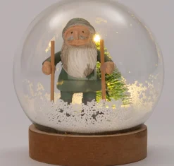 Intratuin Schneekugel Weihnachtsmann mit LED D 9 H 9 cm| Weihnachtsfiguren & -Objekte