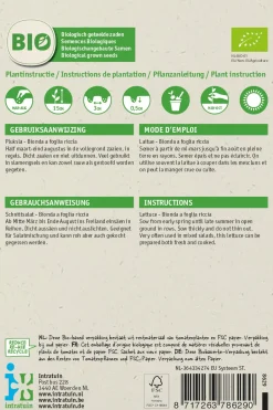 Intratuin Schnittsalat (Lactuca sativa 'Bionda a Foglia Riccia') (BIO) Samen| Gemüsesamen|Saatgut