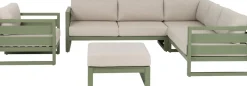 Intratuin 4-Sitzer Loungeset Ecke Norma Aluminium grün| Loungesofas|Loungesofas