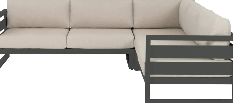 Intratuin 4-Sitzer Loungeset Ecke Norma Aluminium anthrazit| Loungesofas|Loungesofas