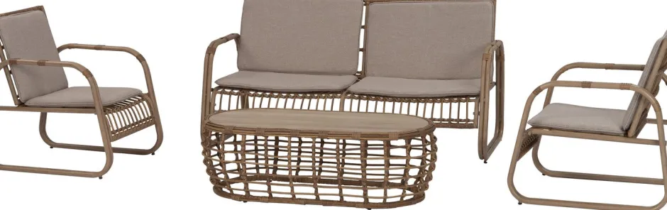 Intratuin 4-Sitzer Lounge-Set Jade naturell| Lounge-Sets|Lounge-Sets