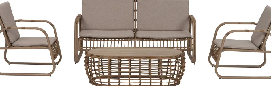 Intratuin 4-Sitzer Lounge-Set Jade naturell| Lounge-Sets|Lounge-Sets