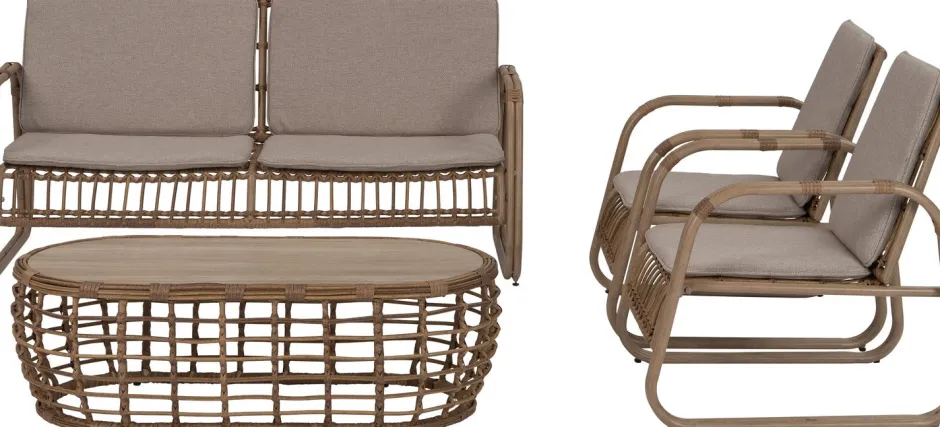 Intratuin 4-Sitzer Lounge-Set Jade naturell| Lounge-Sets|Lounge-Sets