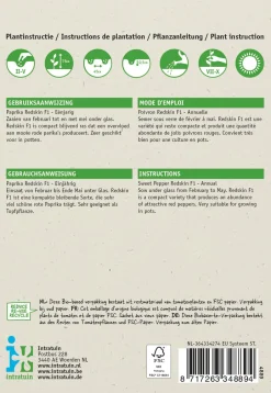 Intratuin Snack-Paprika (Capsicum annuum 'Patio Paragon') Samen| Gemüsesamen|Saatgut