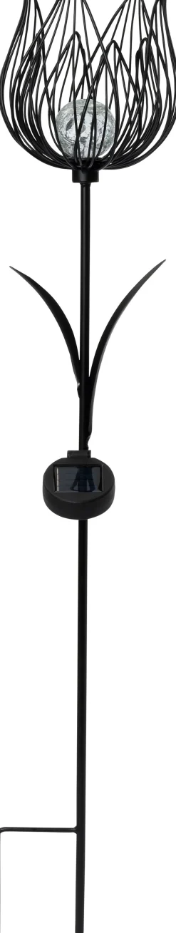 Intratuin Solar Gartenstecker Blume schwarz D 19 H 105 cm| Gartenstecker|Solar Gartenleuchten