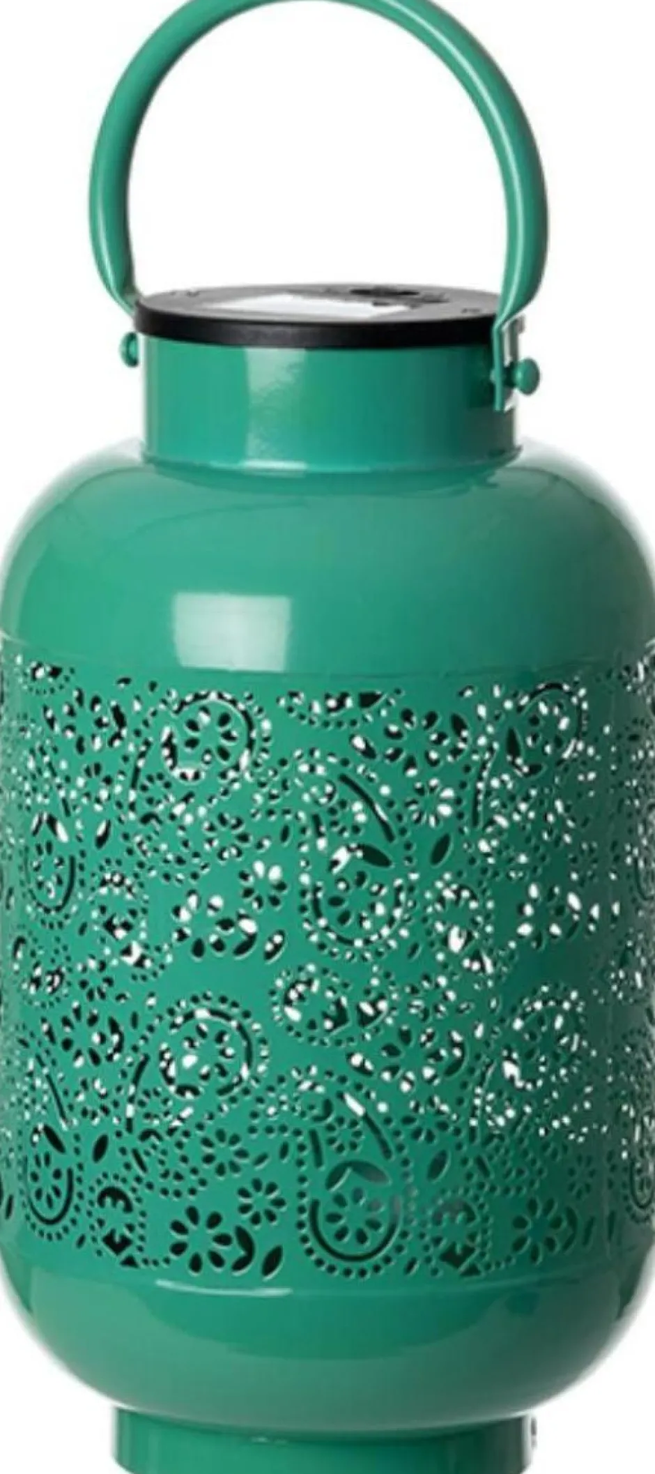 Intratuin Solar Laterne London grün D 16 H 27,5 cm| Solar Gartenleuchten|Tischleuchten