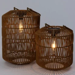 Intratuin Solar Windlicht braun D 24 H 30 cm| Solar Gartenleuchten|Tischleuchten