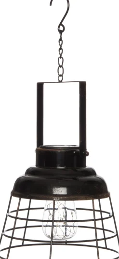 Intratuin Solarleuchte 21,5 x 21,5 x 45 cm schwarz| Solar Gartenleuchten|Außenleuchten Hängend