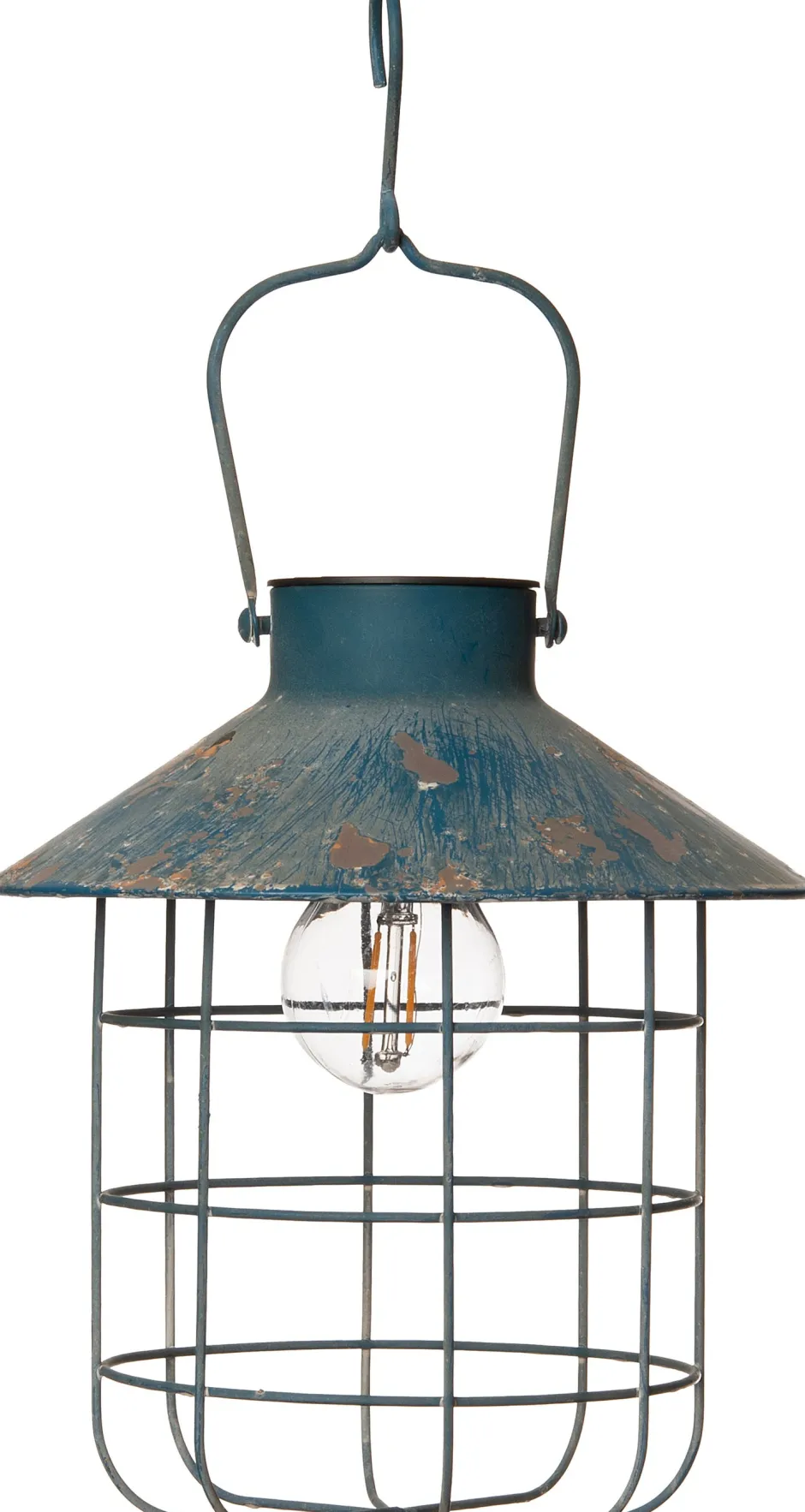 Intratuin Solarleuchte D 21 H 24 cm blau| Solar Gartenleuchten|Außenleuchten Hängend