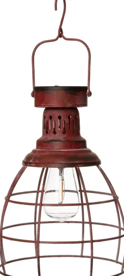 Intratuin Solarleuchte D 21 H 30 cm rot| Solar Gartenleuchten|Außenleuchten Hängend