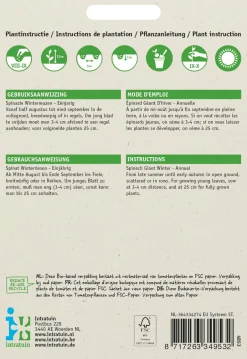 Intratuin Spinat (Spinacia oleracea 'Winterriesen') Samen| Gemüsesamen|Saatgut