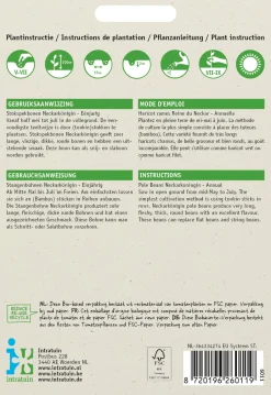 Intratuin Stangenbohne (Phaseolus vulgaris 'Neckarkönigin') (BIO) Samen| Gemüsesamen|Saatgut