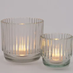 Intratuin Teelichthalter Ties transparent D 9 H 8 cm| Teelichthalter