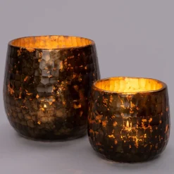 Intratuin Teelichthalter Puk braun D 10 H 10 cm| Teelichthalter