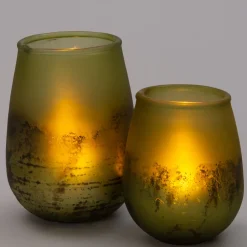 Intratuin Teelichthalter Pom grün D 9 H 16 cm| Teelichthalter