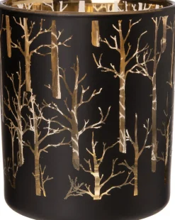 Intratuin Teelichthalter Bäume Henna schwarz D 8,8 H 10 cm| Teelichthalter