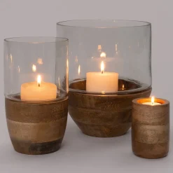 Intratuin Teelichthalter Ime Holz D 7 H 10 cm| Teelichthalter