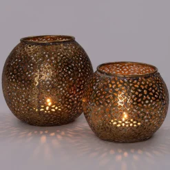 Intratuin Teelichthalter Dana gold D 12 H 11 cm| Teelichthalter