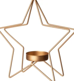 Intratuin Teelichthalter Stern gold 18 x 6,7 x 19 cm| Teelichthalter