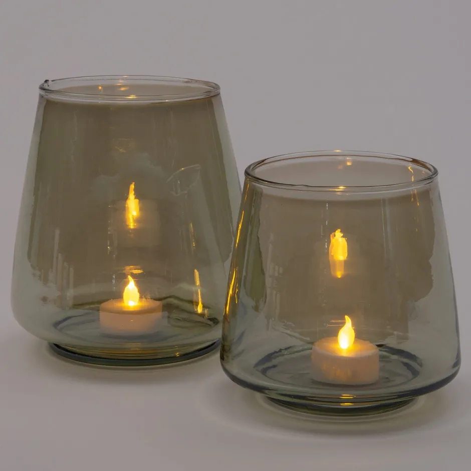 Intratuin Teelichthalter Len grün D 12 H 12 cm| Teelichthalter