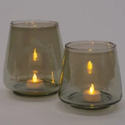 Intratuin Teelichthalter Len grün D 15 H 16 cm| Teelichthalter