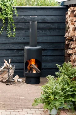 Intratuin Terrassenofen schwarz D 48 H 155 cm| Terrassenöfen & Gartenkamine