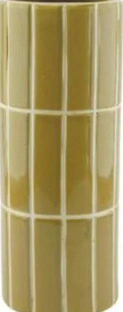 Intratuin Vase Menno grün D 11,9 H 26,2 cm| Vasen & Krüge|Blumentöpfe & Pflanzgefäße