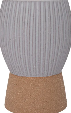 Intratuin Vase mit Fuß Jill grau / braun 13 x 13 x 19,5 cm| Vasen & Krüge|Blumentöpfe & Pflanzgefäße