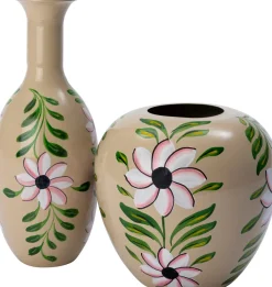 Intratuin Vase Shain beige/grün D 25 H 25 cm| Vasen & Krüge|Blumentöpfe & Pflanzgefäße
