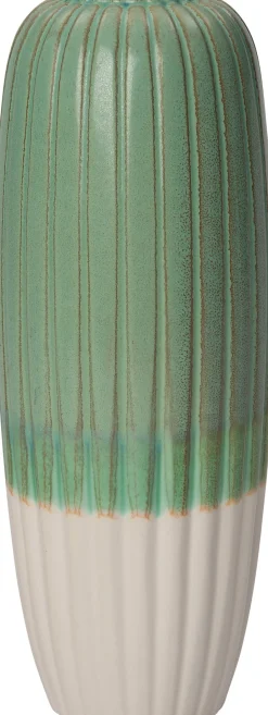 Intratuin Vase Vaxjo grün/weiß D 18,5 H 50 cm| Vasen & Krüge|Blumentöpfe & Pflanzgefäße