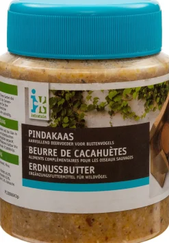 Intratuin Vogel-Erdnussbutter mit Halter Holz 15 x 13 x 19,5 cm| Gartenvögel|Erdnussbutter-Häuser