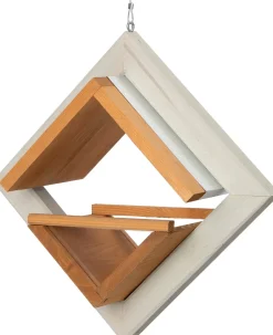 Intratuin Vogelfutterhaus Kubus weiß 39 x 19 x 39 cm| Gartenvögel|Vogelfutterhäuser