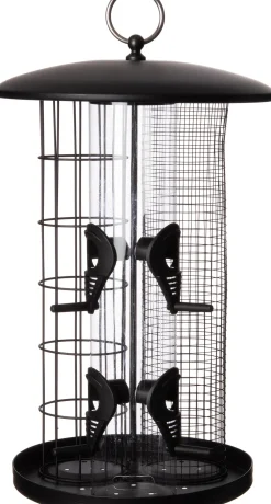 Intratuin Vogelfutterhaus Trio schwarz D 20 H 36,5 cm| Gartenvögel|Vogelfutterhäuser