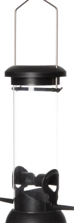 Intratuin Vogelfutterspender schwarz D 8,5 H 24,5 cm| Gartenvögel|Vogelfutterhäuser