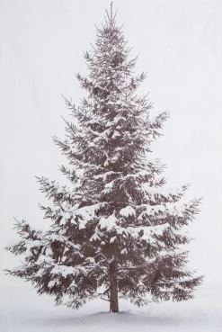 Intratuin Wandbild mit Beleuchtung Weihnachtsbaum 70 x 3 x 120 cm| Weihnachtliche Wanddeko