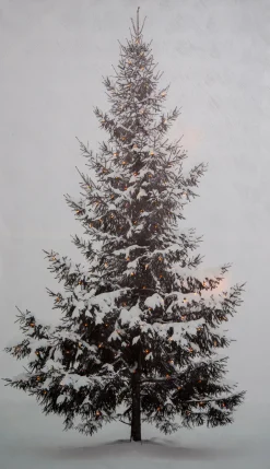Intratuin Wandbild mit Beleuchtung Weihnachtsbaum 70 x 3 x 120 cm| Weihnachtliche Wanddeko