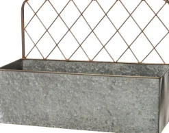 Intratuin Wand-Blumenkasten Zink 51,5 x 18,5 x 38 cm| Pflanzkübel|Blumentöpfe & Pflanzgefäße