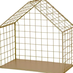 Intratuin Wandregal Haus gold 21 x 13 x 21 cm| Wandregale & Hakenleisten