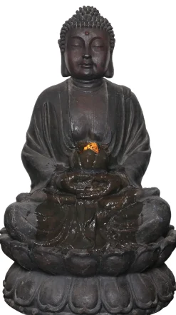 Intratuin Wasserspiel Kasi mit LED-Beleuchtung 51 x 51 x 82 cm| Gartenbrunnen & Wasserspiele