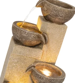 Intratuin Wasserspiel Tani beige / grau 25 x 25 x 55 cm| Gartenbrunnen & Wasserspiele