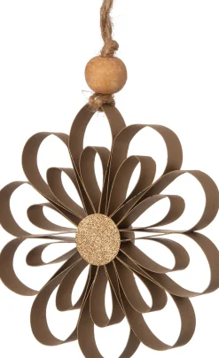 Intratuin Weihnachtsbaumanhänger Blume D 10 cm gold| Weihnachtsdeko Zum Aufhängen
