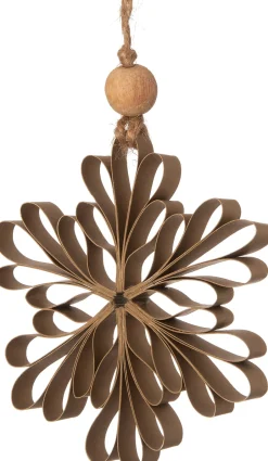 Intratuin Weihnachtsbaumanhänger Schneeflocke D 15 cm gold| Weihnachtsdeko Zum Aufhängen