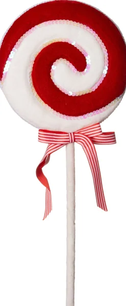 Intratuin Weihnachtsbaumschmuck Candyline Lolly mit Schleife rot / weiß 20 x 4 x 45 cm| Weihnachtsdeko Zum Aufhängen