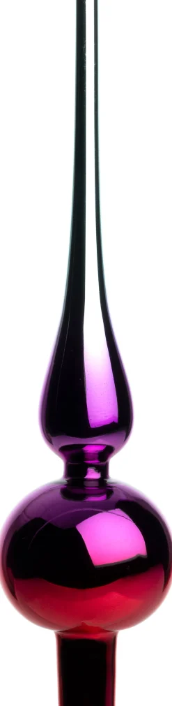 Intratuin Weihnachtsbaumspitze rot / lila D 6,5 H 25,5 cm| Weihnachtsbaumspitzen